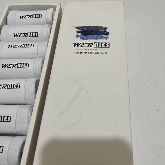 Wernies No Show Socks White New Box 7 pair Pack Women’s Size Large - Picture 3 of 7